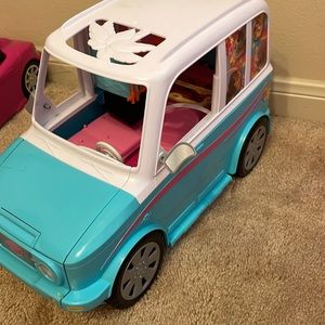 barbie beach in a car